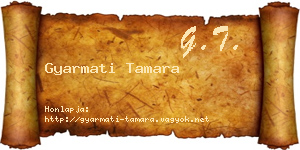 Gyarmati Tamara névjegykártya